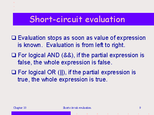 Short circuit Evaluation